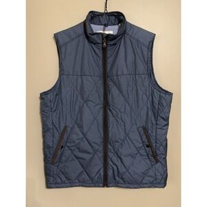 Tommy Bahama Quilted Puffer Vest Men's M‎ Blue Full Zipper Outdoor Camp Beach